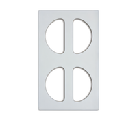 Vollrath Miramar Half Oval Decorative Pan Template Adapter Plate for 4 Pans, White Stone