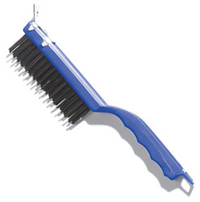 Carlisle Sparta® Scratch Brush and Scraper with Carbon Tempered Steel Bristles, Pistol-Grip Handle, 11-1/2 Inch, Blue