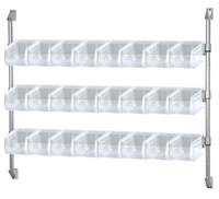 Quantum Wall-Mounted Cantilever Bin Holder Starter Unit with 18 Clear Bins, 48