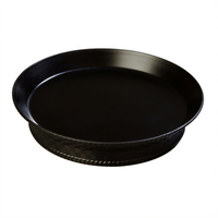 WeaveWear Round Fast Food Platter, 10-3/8-Inch Top Diameter, Black Polypropylene
