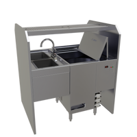 Glastender Disassembly Style Pass-Thru Cocktail Station with Glasswasher, 42 Inch Wide, Rightward Workflow