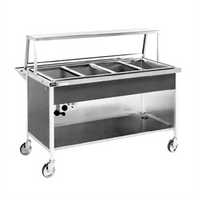Atlas Metal CAH-2 Two Pan Electric Mobile Hot Food Serving Counter