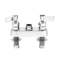 Fisher Deck Mount Brass Control Valve with 4-Inch Centers, Rigid Outlet and Swivel Stems