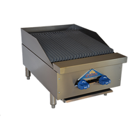 Comstock-Castle Castle Series 18-Inch Countertop Radiant Gas Char-Broiler, Manual Controls, 18 x 24-Inch Grill Area