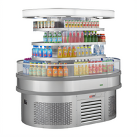 Turbo Air TIOM-20RSRS-N Open Curved Island Display Self-Serve Refrigerated Merchandiser, 19.2 Cu. Ft., 48-Inch W, Stainless Steel