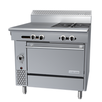 Garland Cuisine Series 36-Inch Heavy Duty Gas Combination Top Range with 2 Open Burners, 18-Inch Hot Top, and Convection Oven