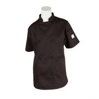 Mercer Culinary Genesis Women's Short Sleeve Chef Jacket, Black, 3X