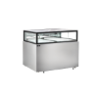 60-Inch Flat-Top Self-Contained Refrigerated Bakery Display Case with Straight Glass Front and Sides, 16.7 Cu. Ft., Stainless Steel