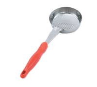 Jacob's Pride® 8 oz Perforated Round Bowl Spoodle Portion Control Serving Spoon with Orange Handle