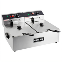 Uniworld UEF-06L2 Countertop Electric Fryer with 2 Wells and 2 Baskets