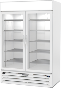 Beverage Air MarketMax Dual-Temp Two-Section Reach-In Glass Door Merchandiser Refrigerator/Freezer