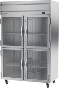 Beverage Air Horizon Series Two-Section Top-Mount Reach-In Refrigerator with Half-Glass Display Doors, 46.88 Cu. Ft.