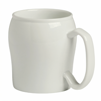 Cambro Camwear 8 oz White Ceramic Contoured Mug with Handle