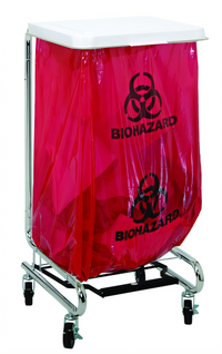 Quantum Single-Bag Laundry Hamper Cart with Foot-Activated Lid, Chrome Plated Finish