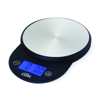 CDN SD1104-BK Digital Portion Control Food Scale with 11 lb Capacity and 4-1/2-Inch Round Stainless Steel Platform, Black