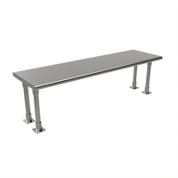 BK Resources 60 Inch x 18 Inch Single Table-Mount Overshelf with Bullnose Edge