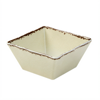 American Metalcraft 58 oz. Antique White Square Melamine Serving Bowl, 7 Inch