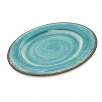 Carlisle Mingle 11-Inch Aqua Melamine Dinner Plate, Medium Rim