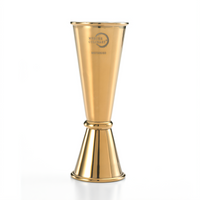 Barfly Japanese Style 1 & 2 oz Gold-Plated Stainless Steel Jigger with Internal Marking Lines