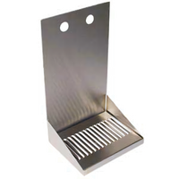 Wall Mount Stainless Steel Drip Tray Trough with 2 Faucet Holes and 1/2 Inch NPT Drain