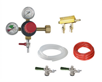 Krowne 2-Faucet Draft Beer Kit with Primary Regulator, Manifold, Air Lines, and Sankey Keg Taps