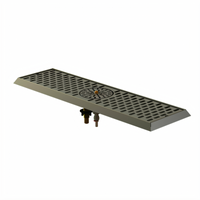 Perlick C18000 Series 26-3/4 Inch Surface-Mount Stainless Steel Drip Tray Trough with Center Glass Rinser