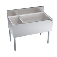 Krowne Royal Series 42-Inch Underbar Multi-Station Ice Bin with Left Insulated Bottle Storage and Right Ice Bin