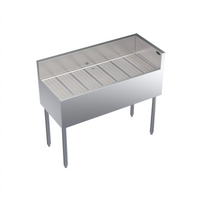 Krowne Royal Series Freestanding Stainless Steel Underbar Corner Drainboard with Right-End Return, 42 x 19 Inches