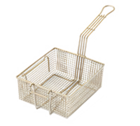 RedHots Double Fry Basket, 8-1/4 x 9-1/4 x 4 Inch, Medium Mesh Nickel-Plated Steel