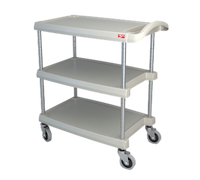 Metro myCart Series 3-Shelf Polymer Utility Cart with Open Base, Gray