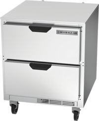 Beverage-Air 27-Inch One-Section 2-Drawer Undercounter Refrigerator, 5.5 Cu. Ft., Stainless Steel, Rear-Mounted Self-Contained
