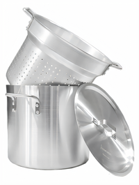Omcan 20 Qt Aluminum Double Boiler with Perforated Inner Pot