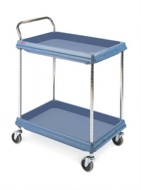 Metro Deep Ledge 2-Tier Polymer Bus Utility Cart with Open Base