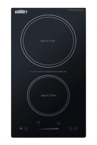 Summit Appliance 12-Inch Wide 2-Burner Built-In Induction Cooktop, 115V, Black Glass
