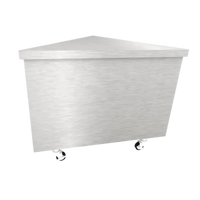 Duke Thurmaduke 90° Mobile Triangle Corner Utility Station with Stainless Steel Top