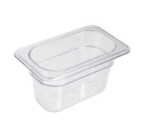 Crestware 1/9 Size Clear Polycarbonate Food Pan, 2-1/2 Inch Deep