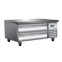 Serv-Ware 50-Inch Two-Drawer Refrigerated Chef Base with Side-Mounted Self-Contained Refrigeration