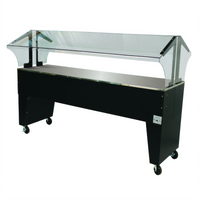 Advance Tabco Triumph Portable Solid Top Buffet Table with Double-Sided Sneeze Guard