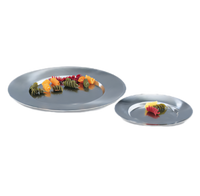 Vollrath 6-Inch Round Stainless Steel Plate with Satin Pewter Finish