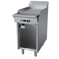 Garland Cuisine Series 18-Inch Gas Griddle Add-A-Unit with 1-Inch Steel Plate and Open Storage Cabinet Base