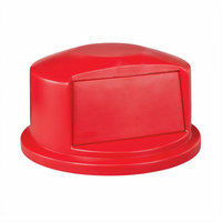 BRUTE Red Heavy-Duty Plastic Dome Top Lid for 32-Gallon Trash Cans
