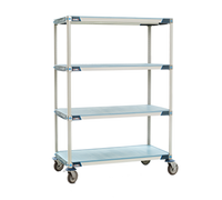 MetroMax i Mobile Polymer Shelving Starter Unit, 4 Solid Mat Tiers, 36W x 18D x 69H
