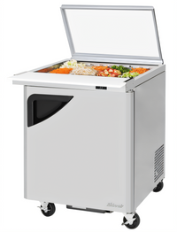 Turbo Air Super Deluxe 28-Inch One-Section Mega Top Sandwich/Salad Prep Table with Glass Lid, 12-Pan