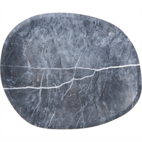 Ridge 18-Inch Oblong Melamine Platter, Soapstone, Matte Finish