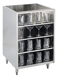 Krowne Royal Series Underbar Glass Storage Cabinet, 24 Inch Wide, 3 Shelves, No Top