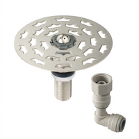 Krowne Royal Series Underbar Drop-In Glass Rinser, 4-1/2 Inch Diameter, Stainless Steel, Perforated Grid