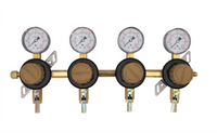 Glastender Low-Pressure Wall-Mount CO2 or Nitrogen Regulator Kit for 4 Products