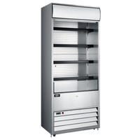 Omcan Grab-and-Go Open-Air Refrigerated Showcase, 30 Inch Wide, 15.53 Cu. Ft., Stainless Steel