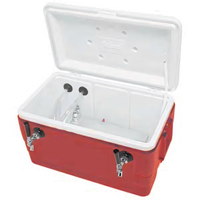 48 Quart Cold Plate Beer Cooler with 2 Faucets and Red Exterior