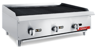 General 36-Inch Countertop Natural Gas Char-Rock Charbroiler, 3 Burners, 105,000 BTU